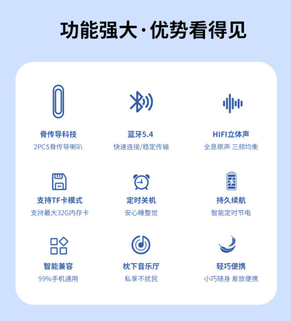 Bone-conduction Bluetooth sleep speaker (with TF card slot)